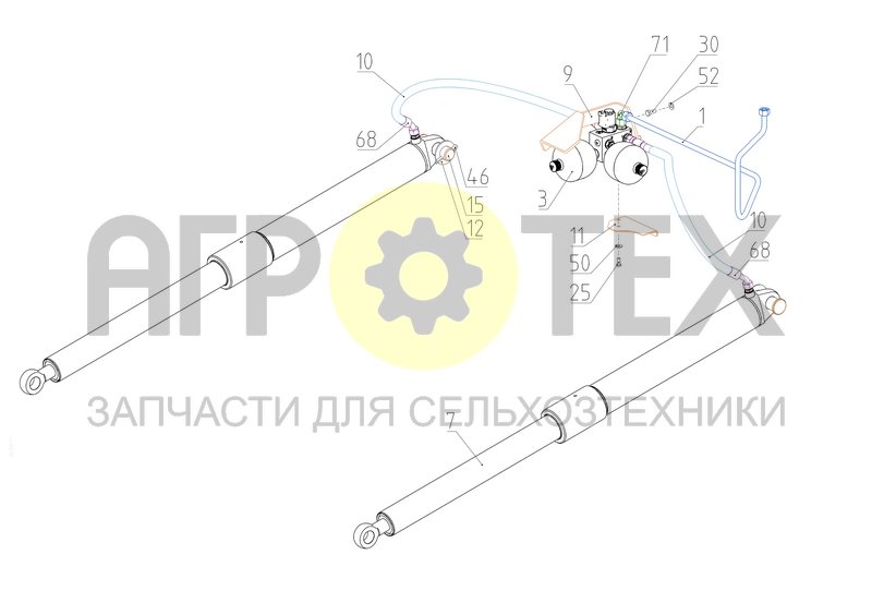 Чертеж Гидросистема продольного копирования рельефа (154.09.11.200)